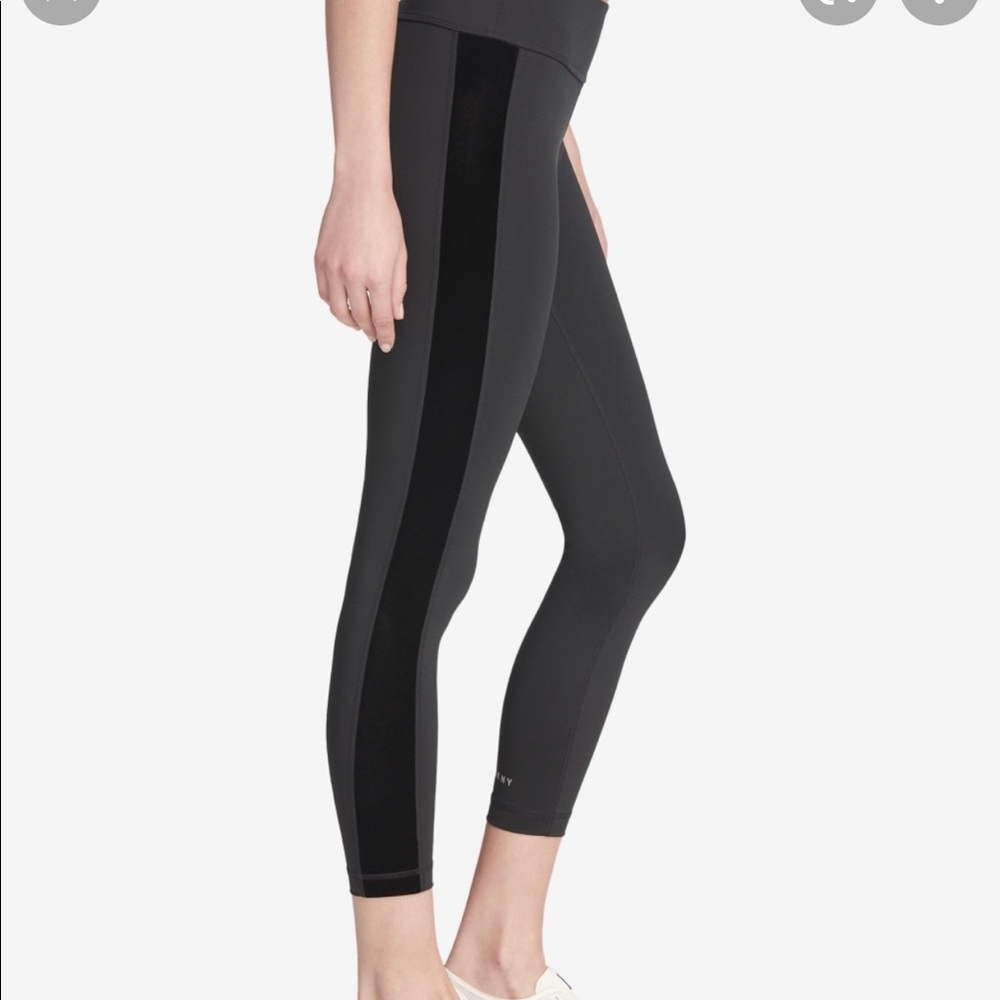 DKNY Velvet Stripe Ankle Leggings Small